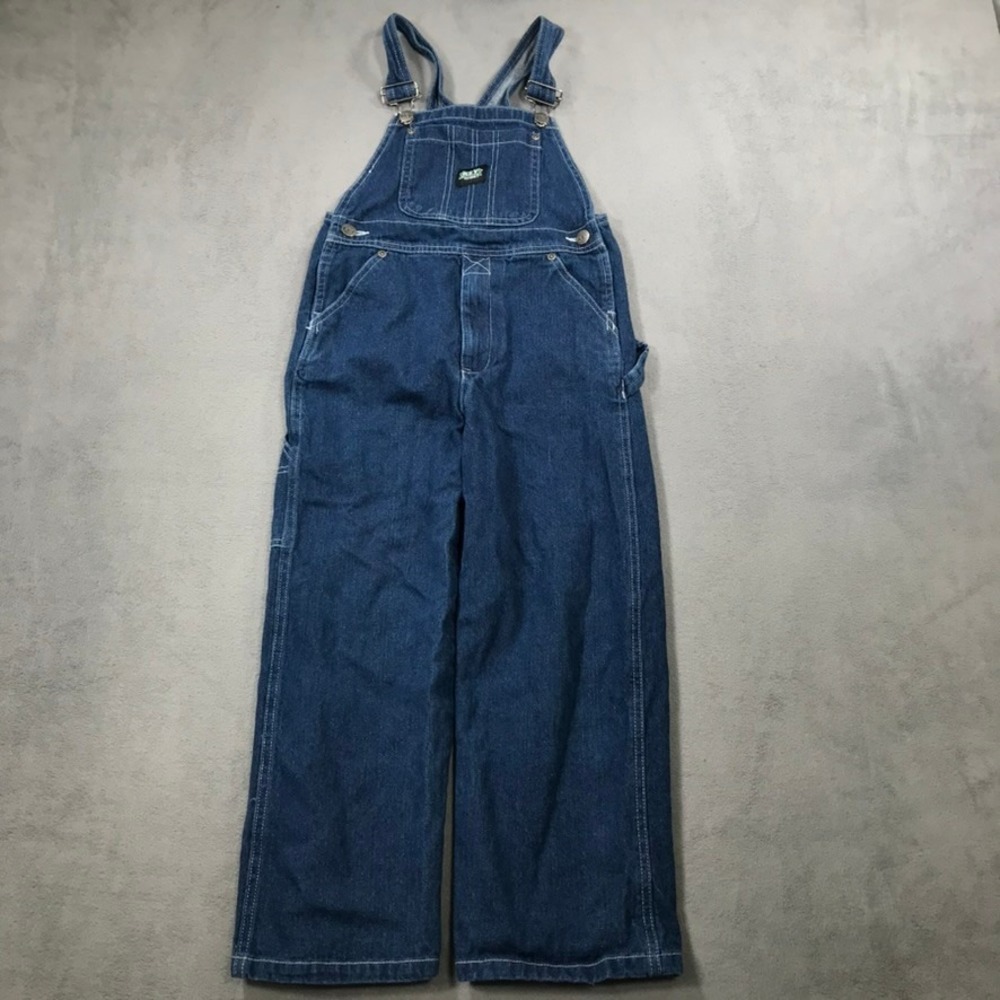 Key Overalls Kids Size 8 Blue Denim Bib Workwear Carpenter Farmer Dark Wash